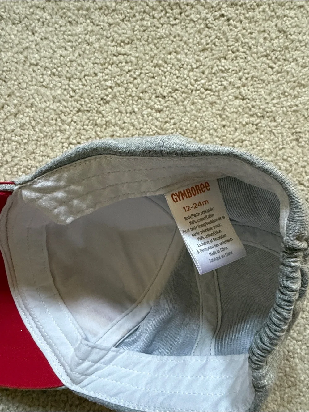 Gymboree Kids Racing Car Cap - Red, White & Gray—12-24 months - Picture 4 of 4